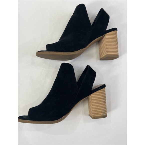 Cole Haan Callista Open Toe Sling Black Suede Bootie Size 10B Sz 10 Peep Toe - Picture 7 of 14